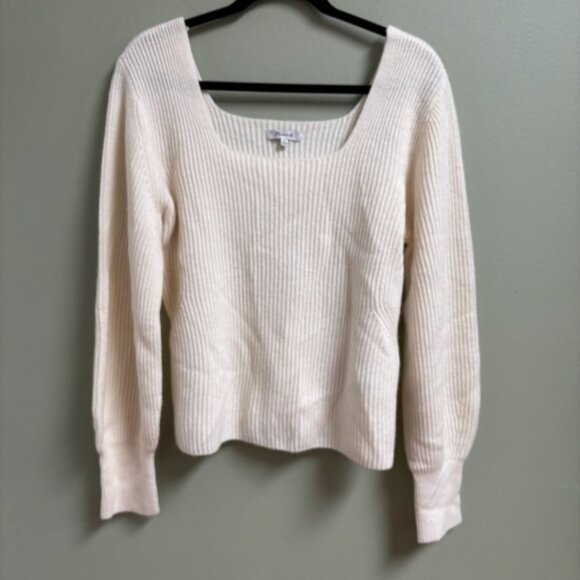 Madewell Womens SoftWool Square Neck Pull Over Cashmere Sweater Size XL Cottage - Picture 1 of 12
